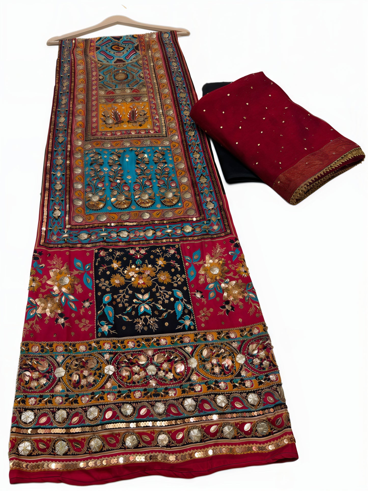 Pure Silk Handmade Embroidered Suit – 3 Piece