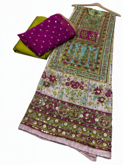 Pure Silk Handmade Embroidered Suit – 3 Piece