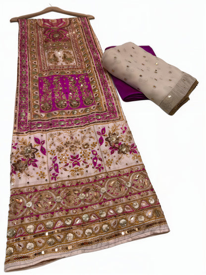 Pure Silk Handmade Embroidered Suit – 3 Piece
