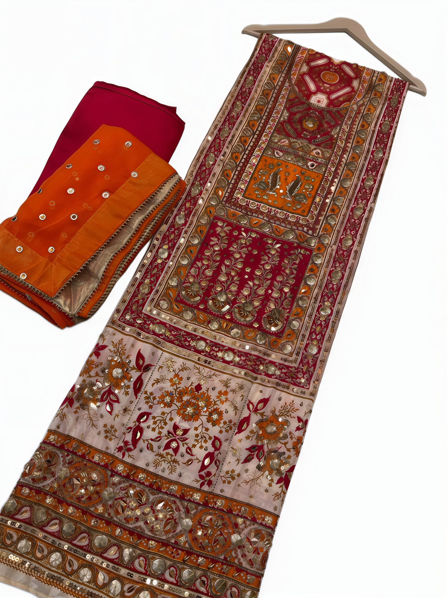Pure Silk Handmade Embroidered Suit – 3 Piece