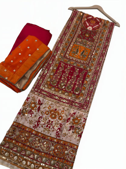 Pure Silk Handmade Embroidered Suit – 3 Piece