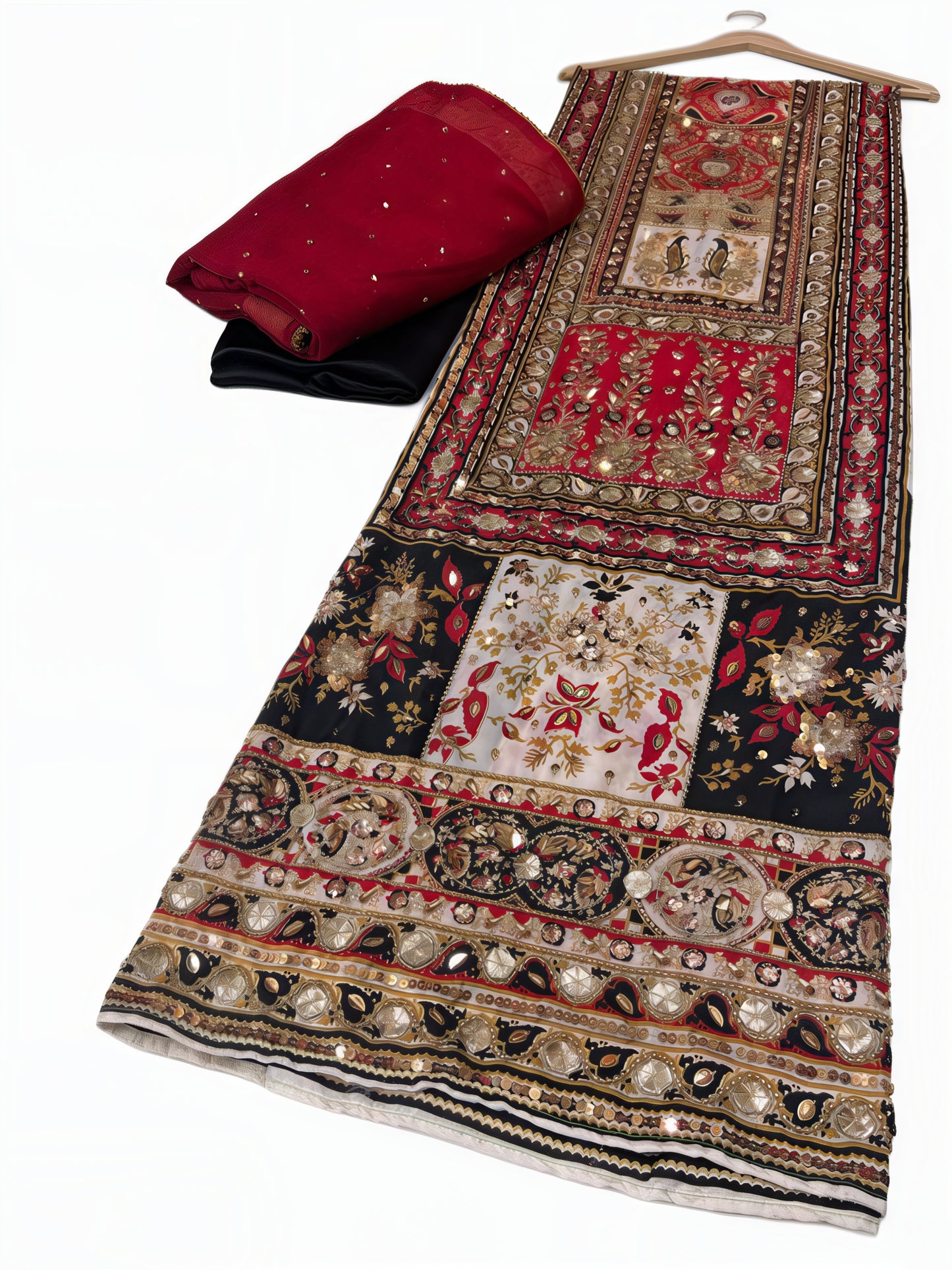 Pure Silk Handmade Embroidered Suit – 3 Piece