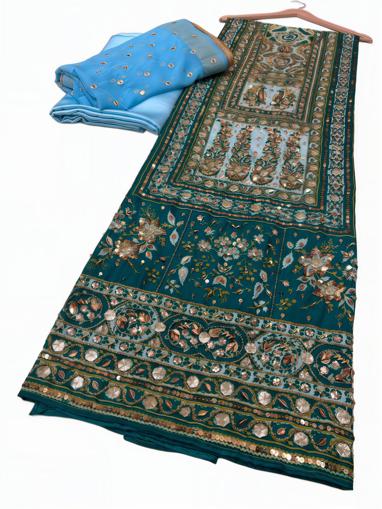 Pure Silk Handmade Embroidered Suit – 3 Piece