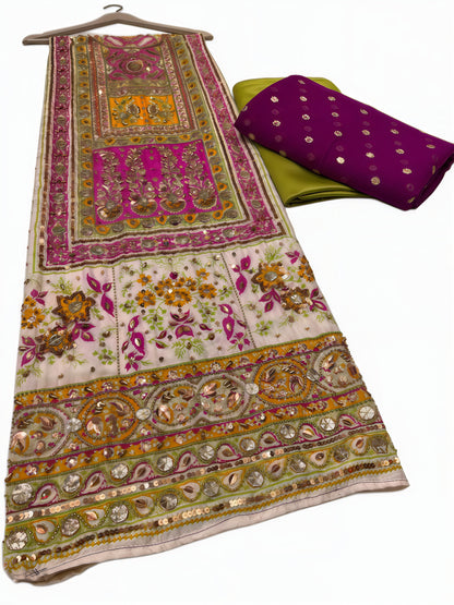 Pure Silk Handmade Embroidered Suit – 3 Piece