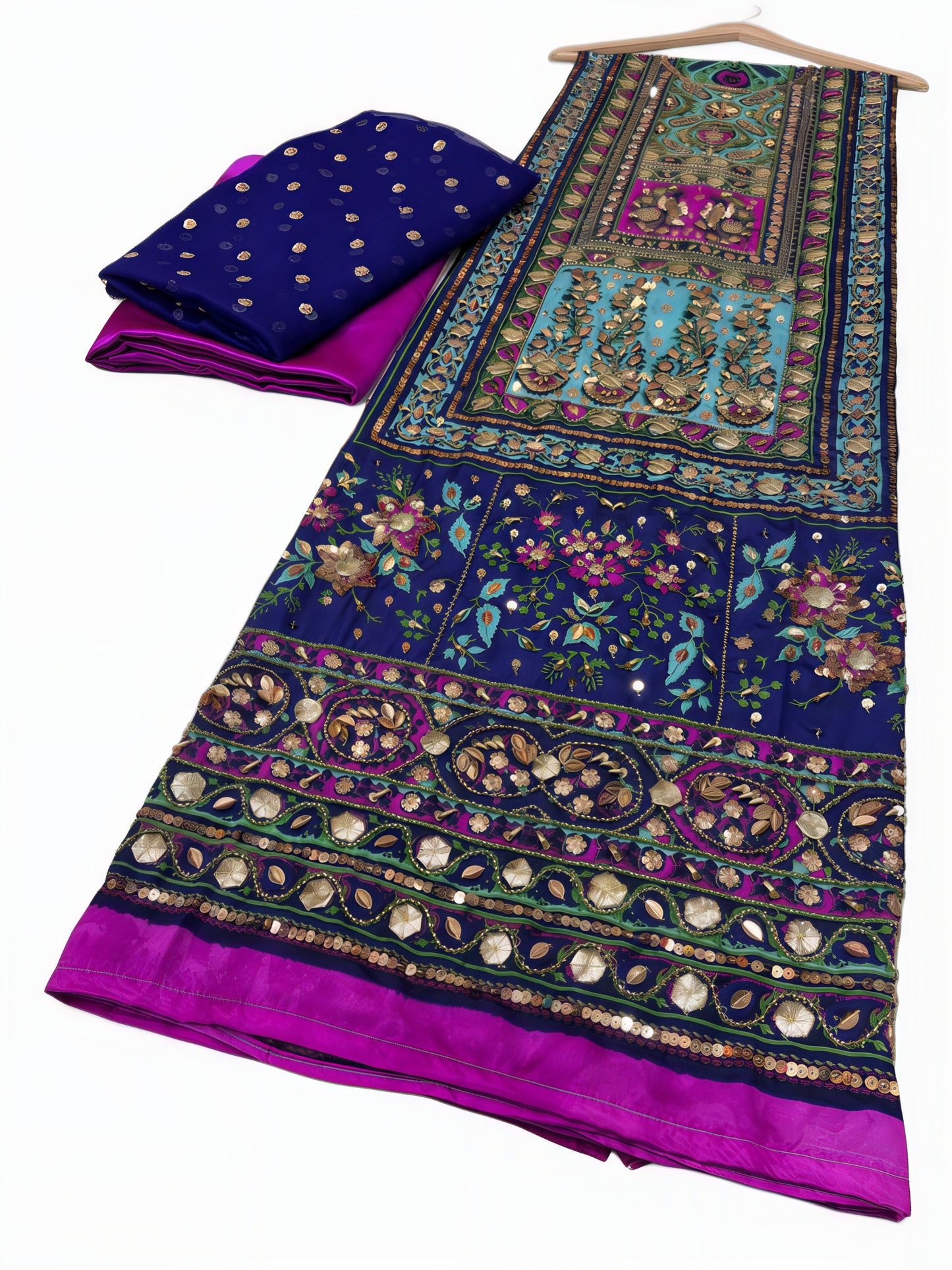 Pure Silk Handmade Embroidered Suit – 3 Piece