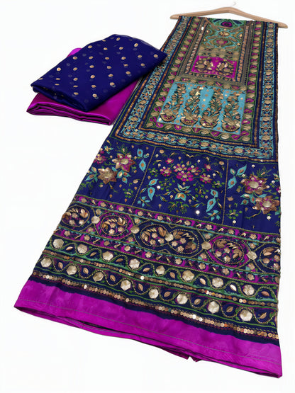 Pure Silk Handmade Embroidered Suit – 3 Piece