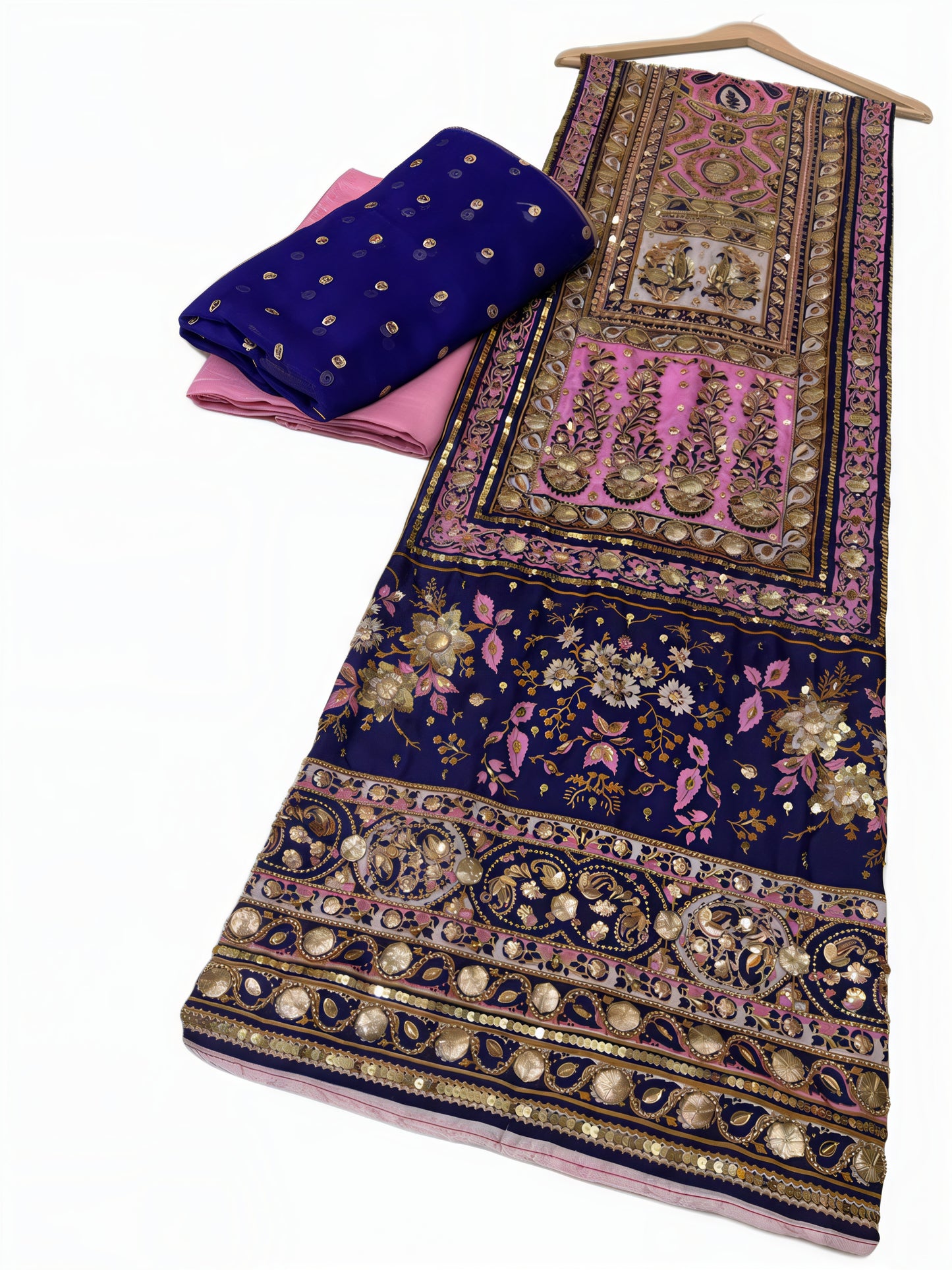 Pure Silk Handmade Embroidered Suit – 3 Piece