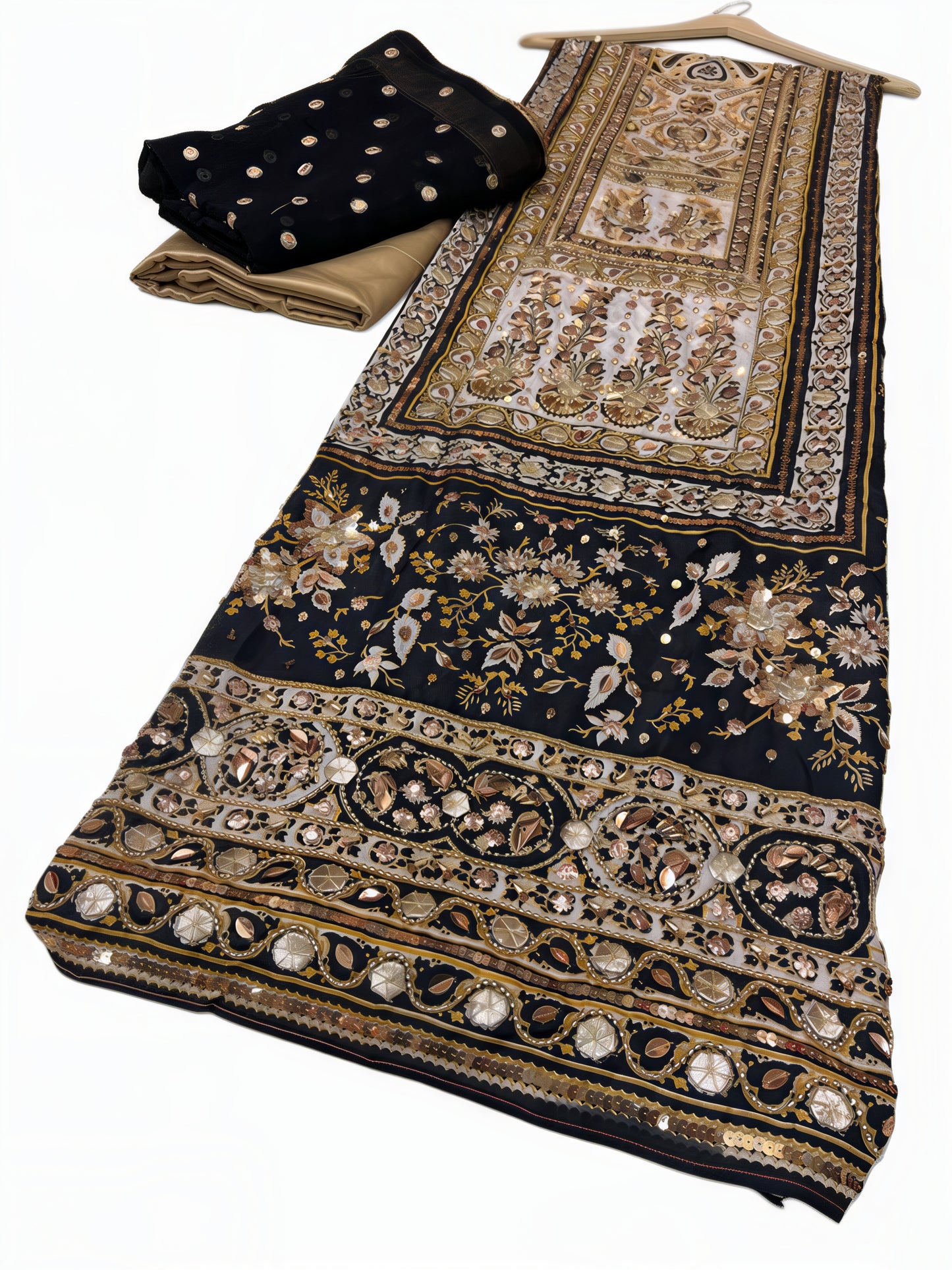 Pure Silk Handmade Embroidered Suit – 3 Piece
