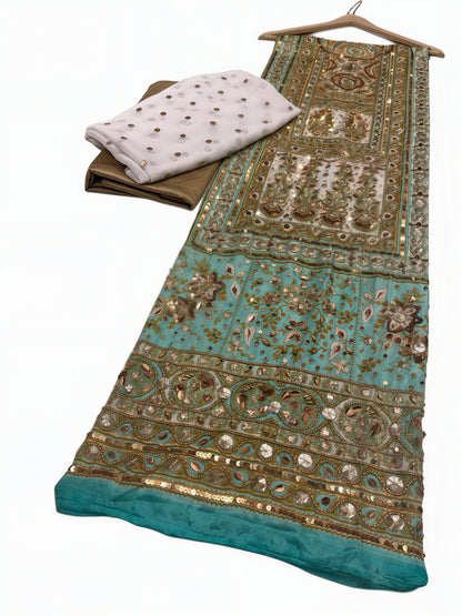 Pure Silk Handmade Embroidered Suit – 3 Piece