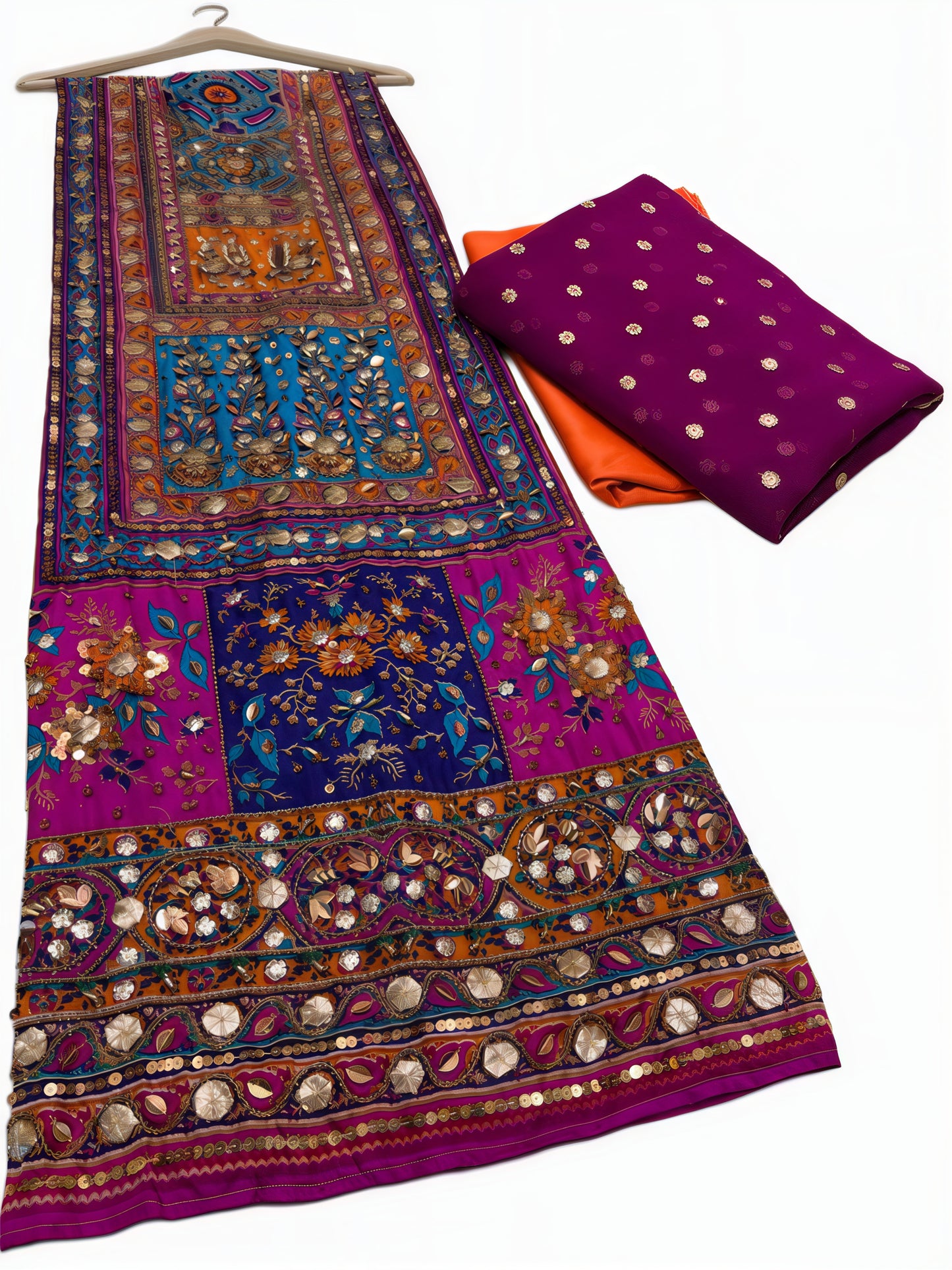 Pure Silk Handmade Embroidered Suit – 3 Piece
