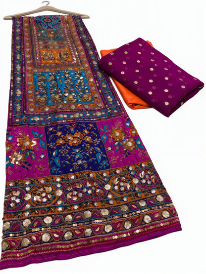 Pure Silk Handmade Embroidered Suit – 3 Piece