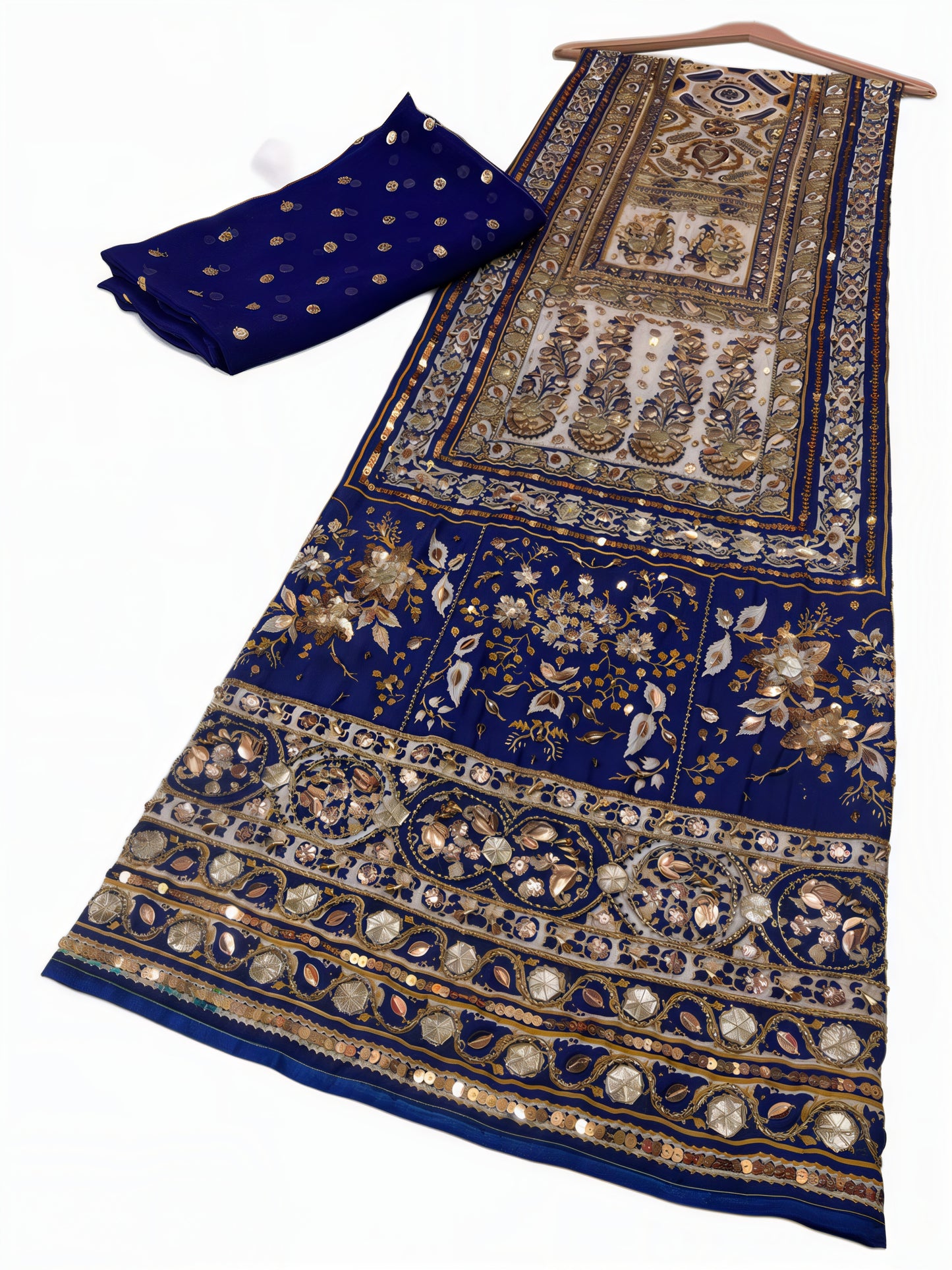 Pure Silk Handmade Embroidered Suit – 3 Piece