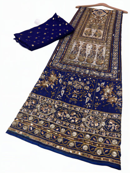 Pure Silk Handmade Embroidered Suit – 3 Piece