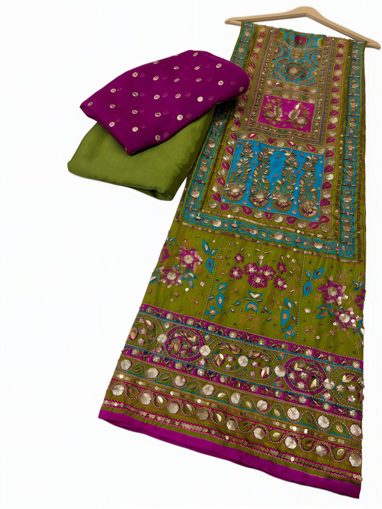 Pure Silk Handmade Embroidered Suit – 3 Piece