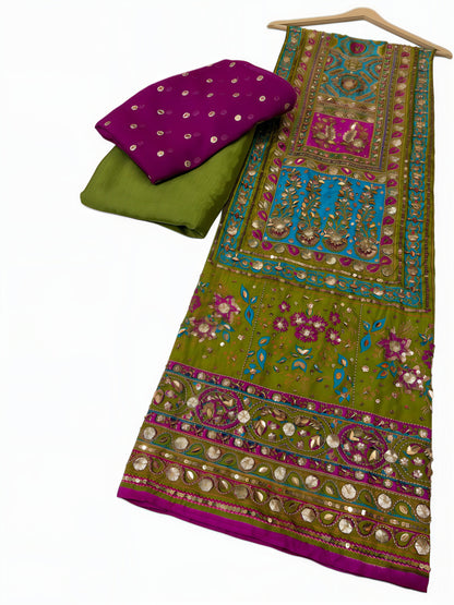 Pure Silk Handmade Embroidered Suit – 3 Piece