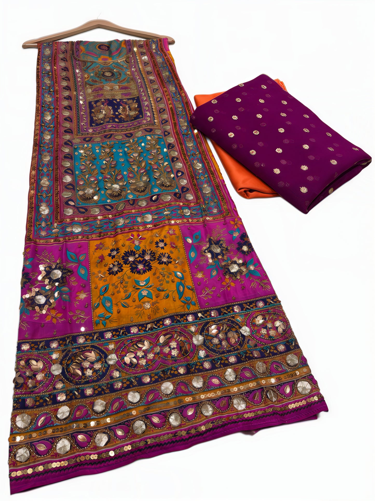 Pure Silk Handmade Embroidered Suit – 3 Piece