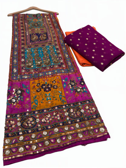 Pure Silk Handmade Embroidered Suit – 3 Piece