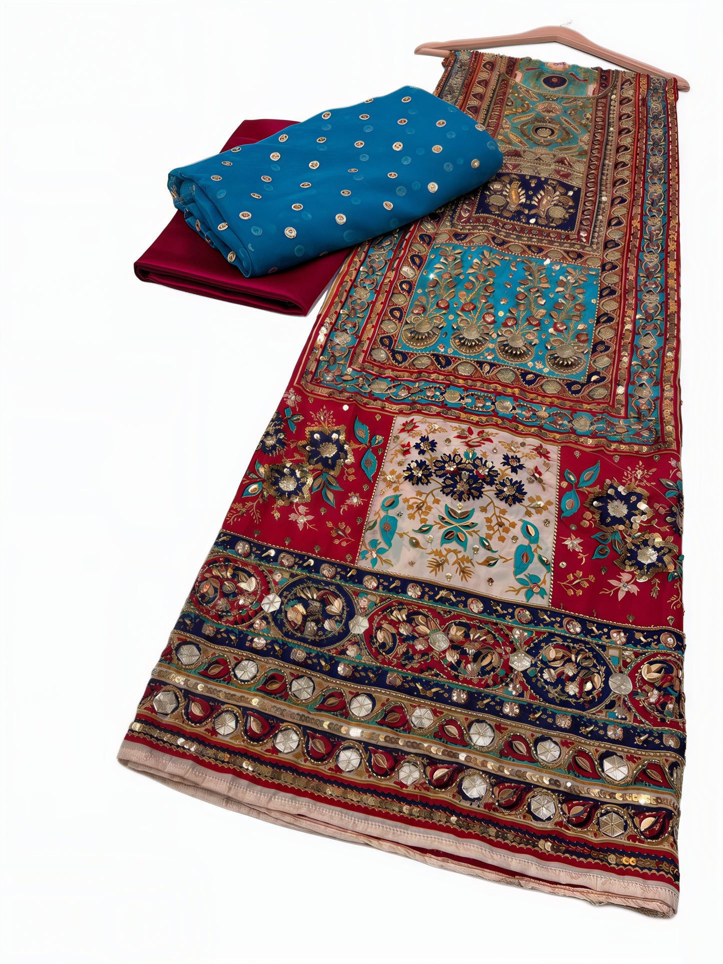 Pure Silk Handmade Embroidered Suit – 3 Piece