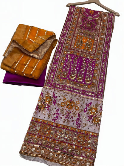 Pure Silk Handmade Embroidered Suit – 3 Piece