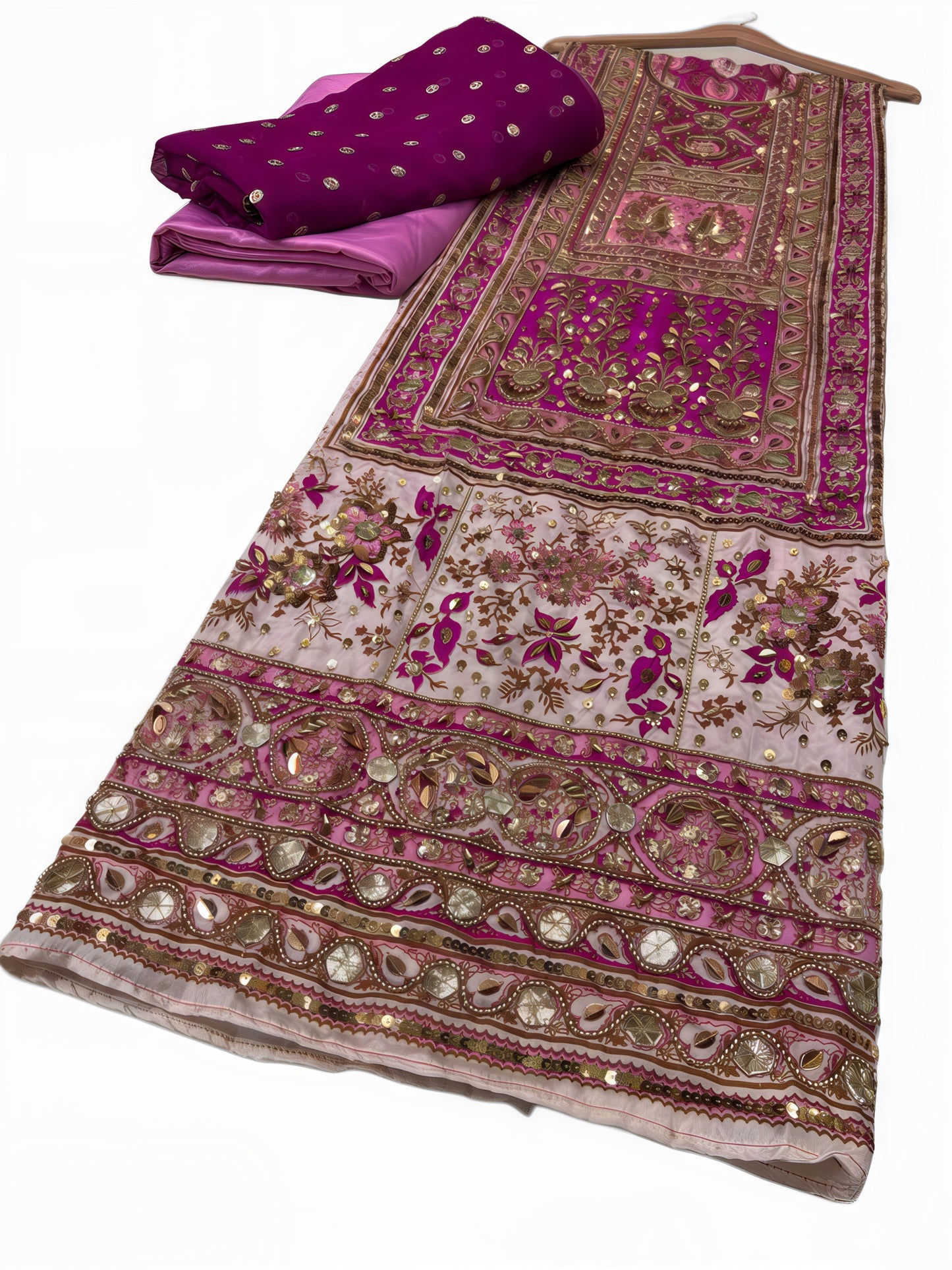 Pure Silk Handmade Embroidered Suit – 3 Piece
