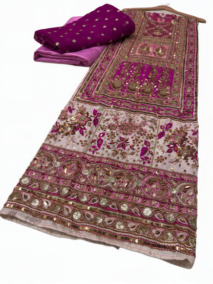 Pure Silk Handmade Embroidered Suit – 3 Piece
