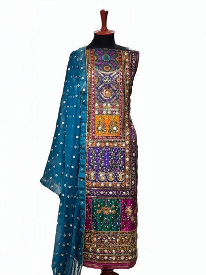 Pure Silk Handmade Embroidered Suit – 3 Piece