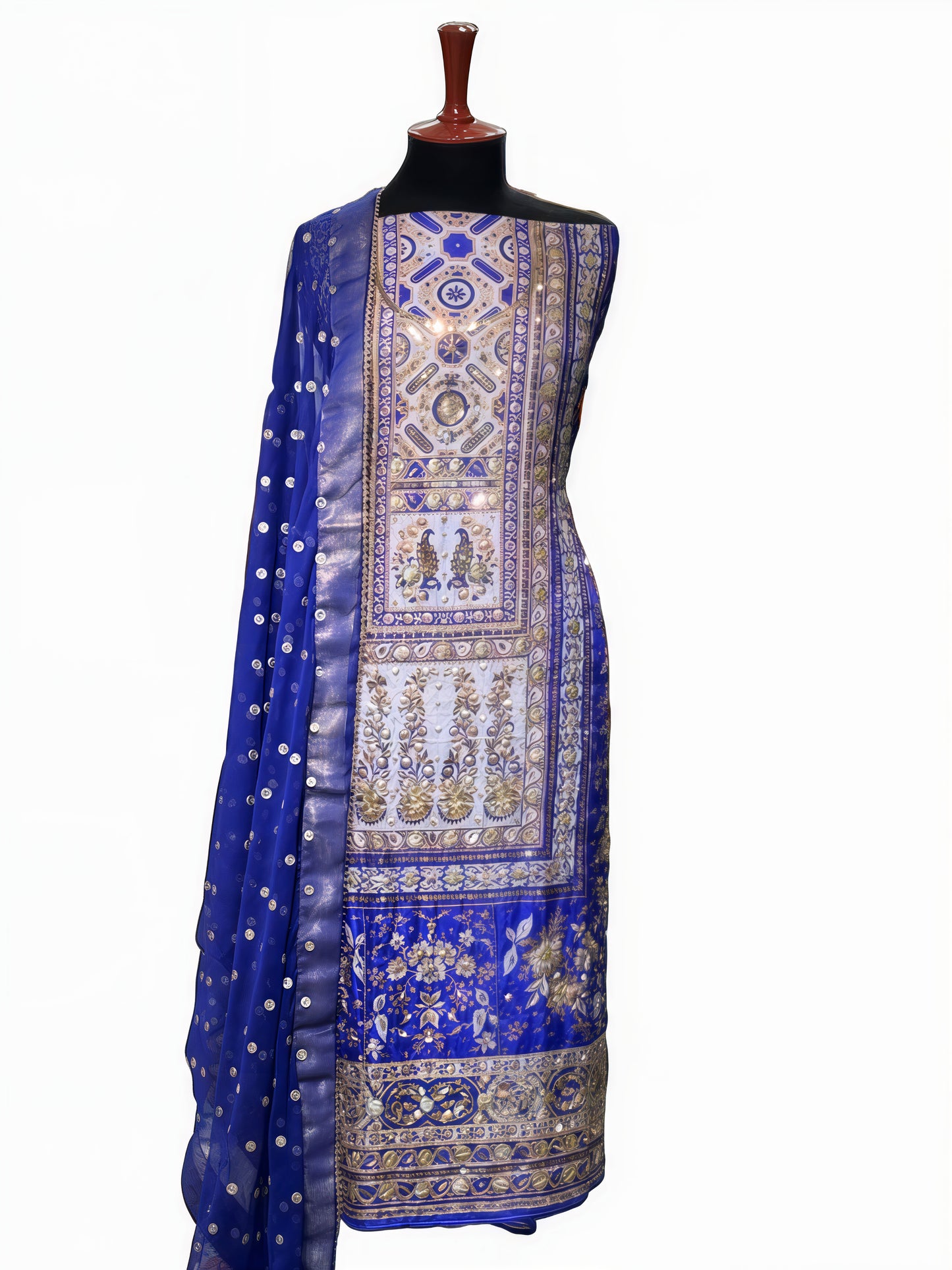 Pure Silk Handmade Embroidered Suit – 3 Piece