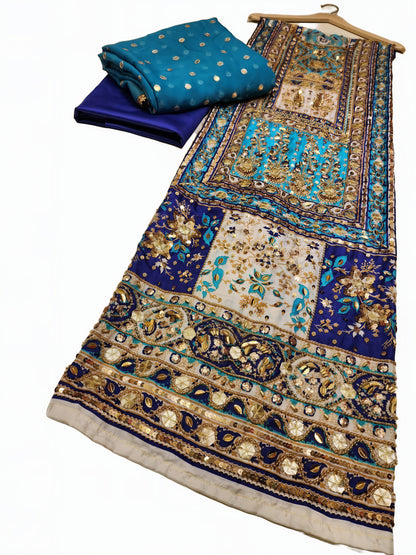 Pure Silk Handmade Embroidered Suit – 3 Piece