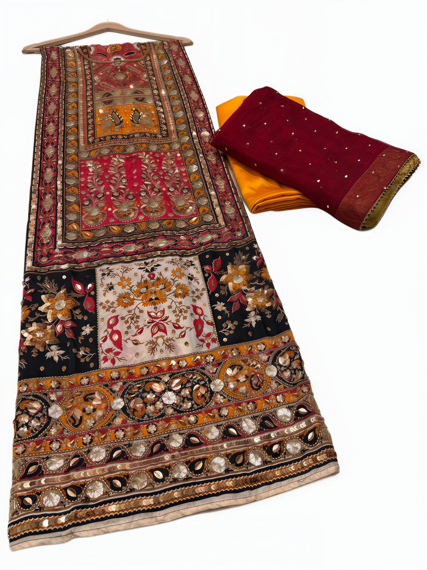Pure Silk Handmade Embroidered Suit – 3 Piece