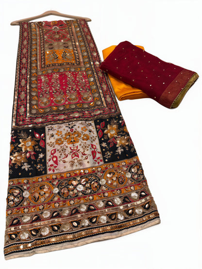 Pure Silk Handmade Embroidered Suit – 3 Piece