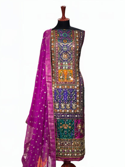 Pure Silk Handmade Embroidered Suit – 3 Piece