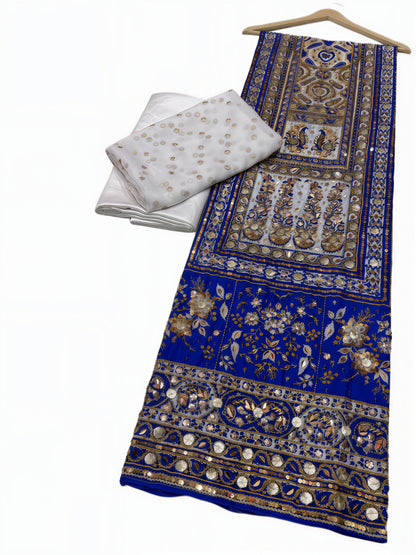 Pure Silk Handmade Embroidered Suit – 3 Piece