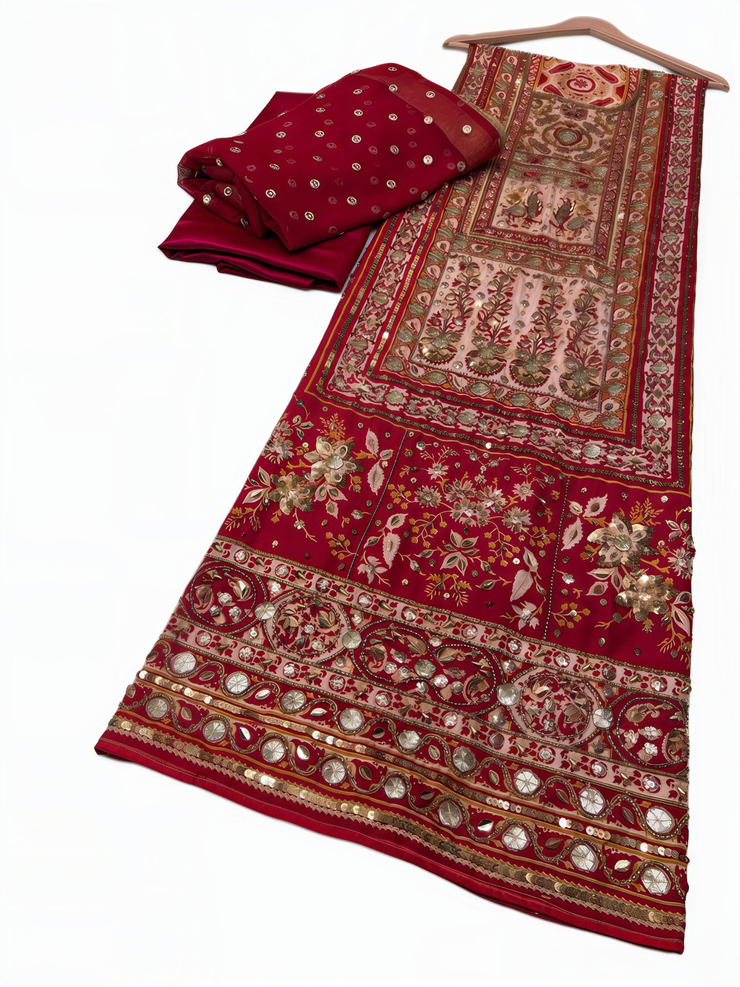 Pure Silk Handmade Embroidered Suit – 3 Piece