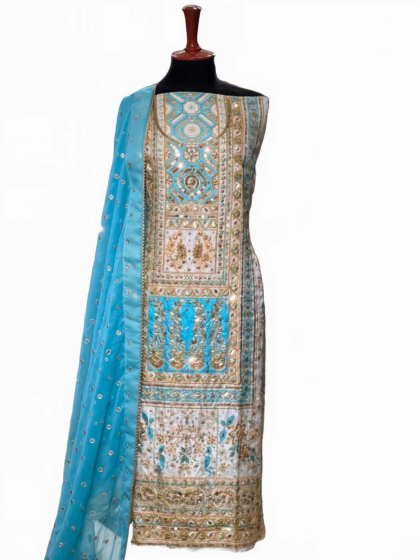 Pure Silk Handmade Embroidered Suit – 3 Piece