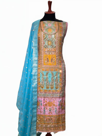Pure Silk Handmade Embroidered Suit – 3 Piece