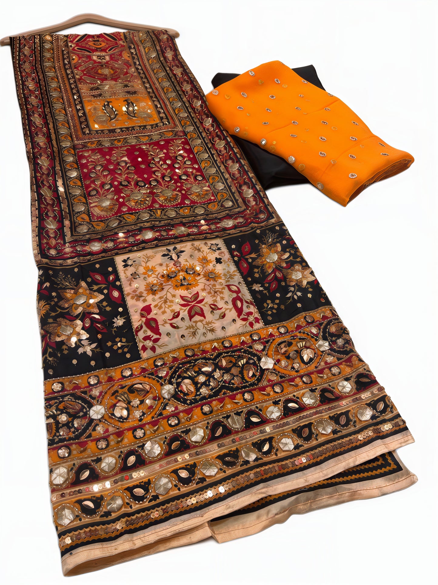 Pure Silk Handmade Embroidered Suit – 3 Piece