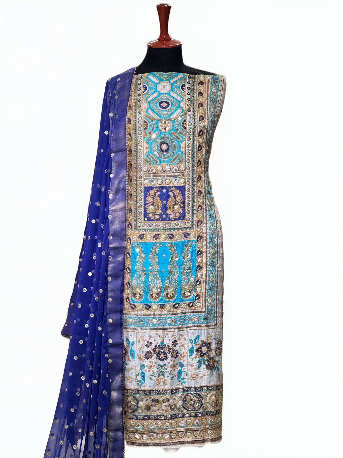 Pure Silk Handmade Embroidered Suit – 3 Piece