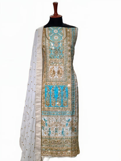 Pure Silk Handmade Embroidered Suit – 3 Piece