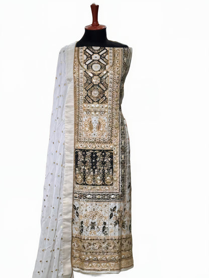 Pure Silk Handmade Embroidered Suit – 3 Piece